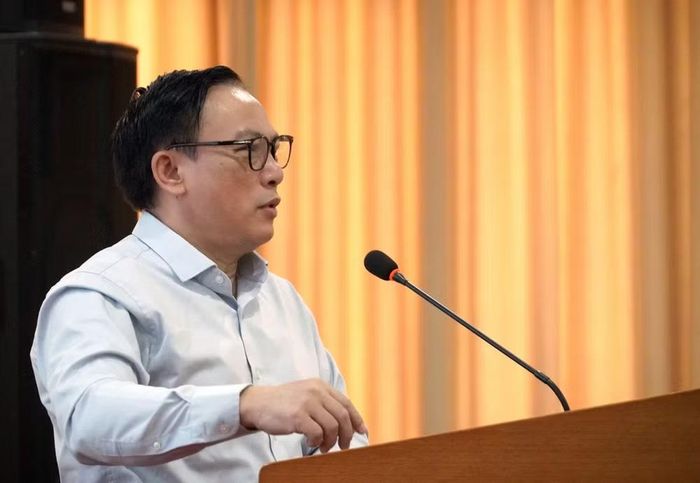 Phó Giáo sư, Tiến sĩ Hoàng Đình Cảnh, Viện trưởng NIMPE phát biểu tại hội nghị. (Ảnh: LÊ ĐÌNH THÌN)