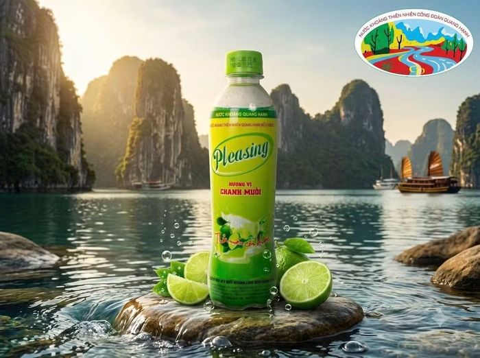 Nước khoáng thiên nhiên Quang Hanh Chanh Muối Pleasing, thức uống tươi mát, tràn đầy năng lượng cho cơ thể.