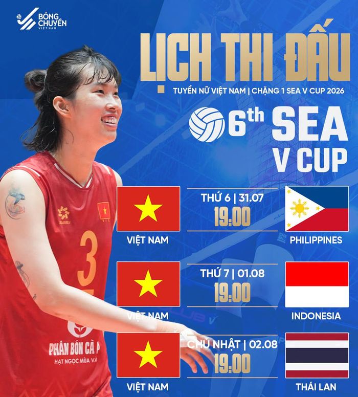 Lịch thi đấu của tuyển nữ bóng chuyền Việt Nam