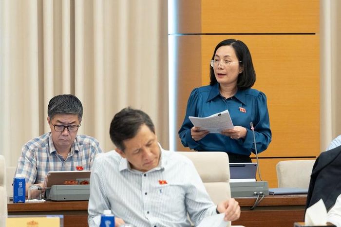 Đại biểu Trần Thị Hải Hà phát biểu tại phiên họp (Ảnh: CTTĐT Quốc hội).