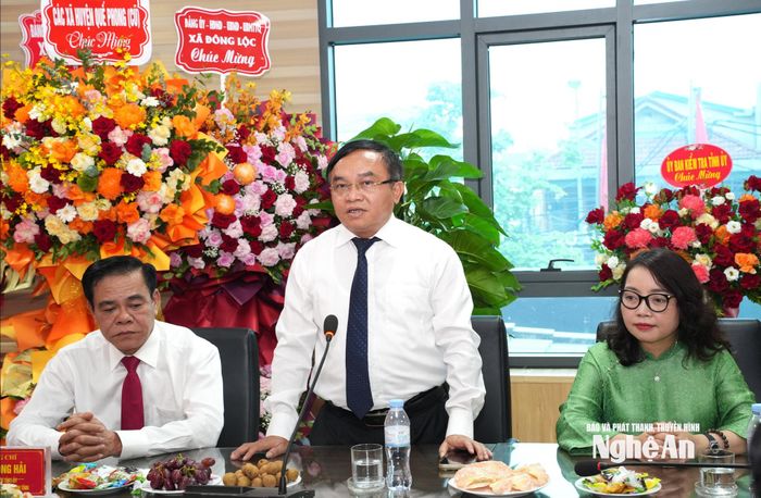 Đồng chí Ngọc Kim Nam - Ủy viên Ban Thường vụ Tỉnh ủy, Trưởng Ban Tuyên giáo và Dân vận Tỉnh ủy cảm ơn sự quan tâm động viên và những chỉ đạo sát sao của các đồng chí lãnh đạo tỉnh. Ảnh: Nguyễn Toàn