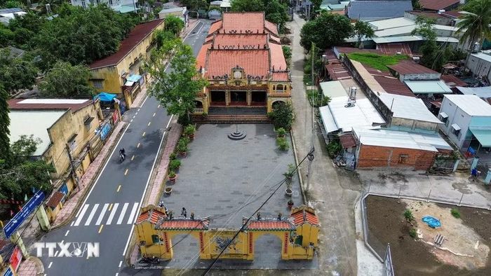 Đình Hiệp Ninh, công trình được hình thành từ những năm cuối thế kỷ XIX, gắn với quá trình khai hoang, lập ấp và hình thành cộng đồng cư dân trên vùng đất Tây Ninh. (Ảnh: Giang Phương/TTXVN)