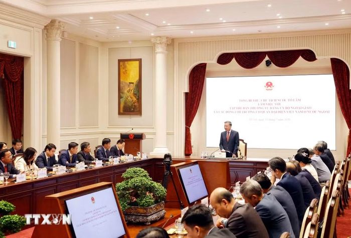 Tổng Bí thư, Chủ tịch nước Tô Lâm phát biểu. (Ảnh: Thống Nhất/TTXVN)
