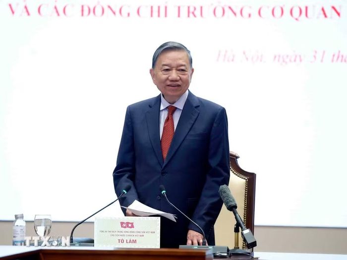 Tổng Bí thư, Chủ tịch nước Tô Lâm phát biểu. (Ảnh: Thống Nhất/TTXVN)