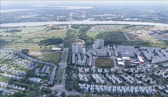 Một khu đô thị đang xây dựng tại phường Nhơn Trạch, thành phố Đồng Nai. Ảnh minh họa: Công Phong/TTXVN