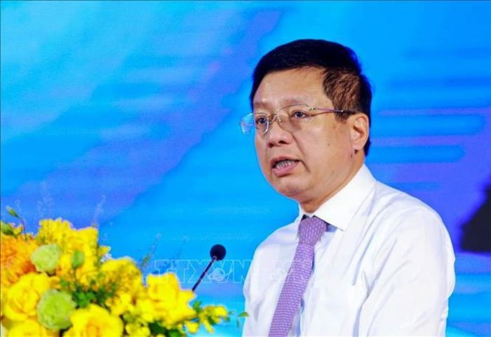 Chủ tịch VCCI Hồ Sỹ Hùng phát biểu tại buổi lễ. Ảnh: TTXVN phát