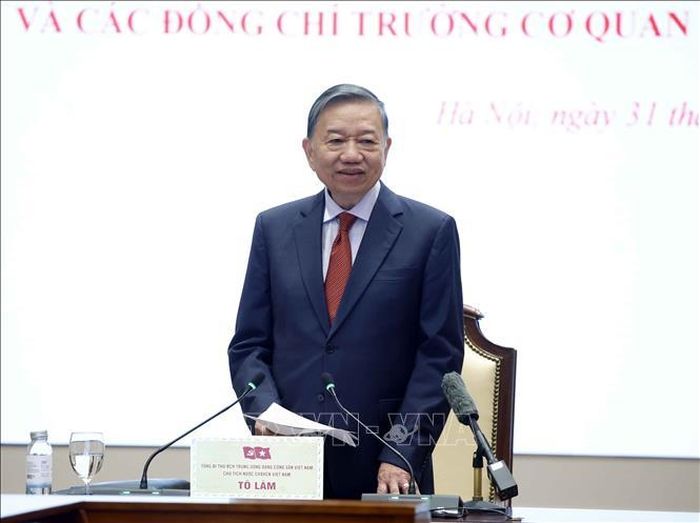 Tổng Bí thư, Chủ tịch nước Tô Lâm phát biểu. Ảnh: Thống Nhất/TTXVN