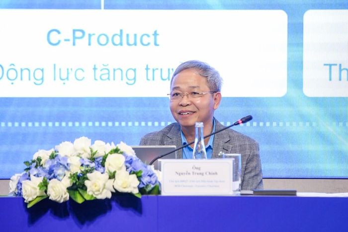 Ông Nguyễn Trung Chính, Chủ tịch HĐQT, Chủ tịch Điều hành Tập đoàn Công nghệ CMC phát biểu tại Đại hội đồng cổ đông thường niên năm 2026. Ảnh: CMC