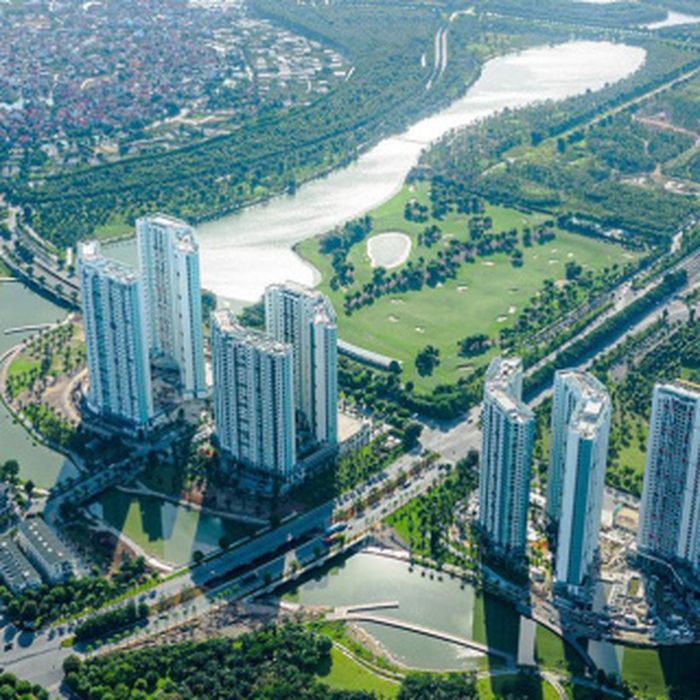 Phân khu Aquabay, khu đô thị Ecopark, Hưng Yên nhìn từ trên cao