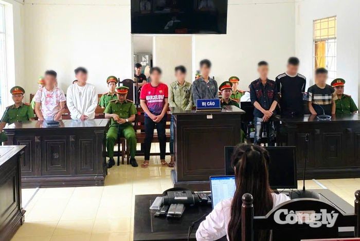 Các bị cáo tại phiên tòa.