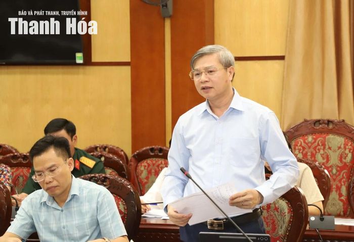 Giám đốc Sở Tư pháp Mai Xuân Bình phát biểu tại hội nghị.