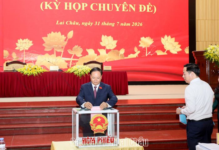 Đồng chí Lê Minh Ngân - Bí thư Tỉnh ủy, Chủ tịch HĐND tỉnh bỏ phiếu bầu Phó Chủ tịch HĐND tỉnh và Ủy viên UBND tỉnh nhiệm kỳ 2026-2031.