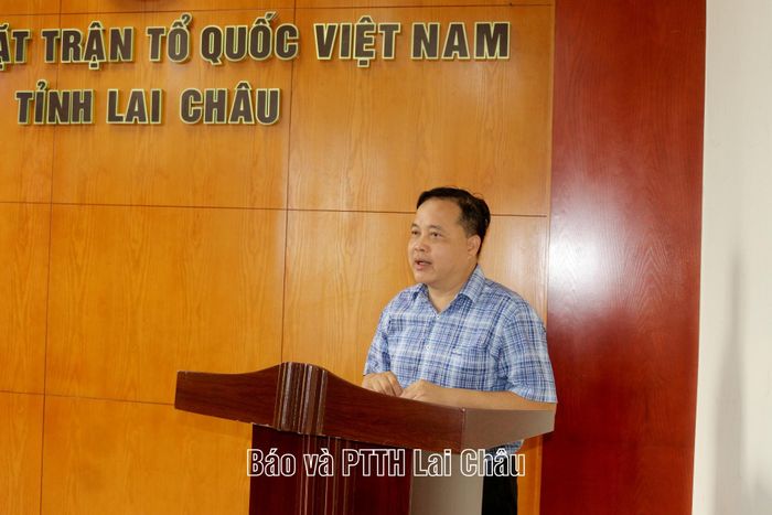 Đồng chí Dương An Hải - Giám đốc Dự án Kết nối giao thông các tỉnh miền núi phát biểu tại buổi trao kinh phí hỗ trợ.