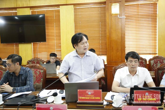 Lãnh đạo Sở Nông nghiệp và Môi trường nêu ý kiến tại cuộc họp