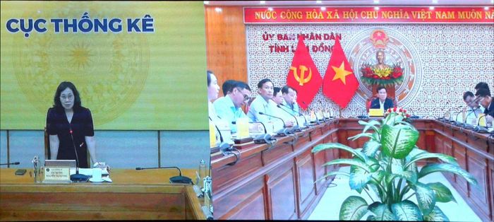 Cục trưởng Cục Thống kê Nguyễn Thị Hương mong muốn các sở, ngành Lâm Đồng cung cấp dữ liệu đầu vào chính xác các ngành, lĩnh vực, giúp đơn vị phản ánh đúng tăng trưởng của địa phương