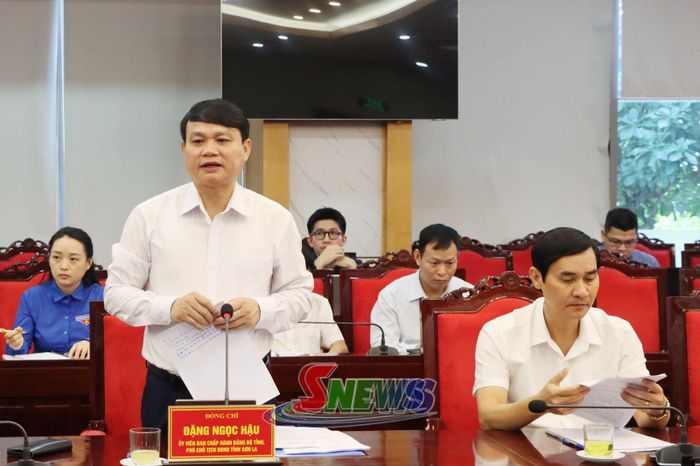Đồng chí Đặng Ngọc Hậu, Phó Chủ tịch UBND tỉnh phát biểu tại Hội nghị.