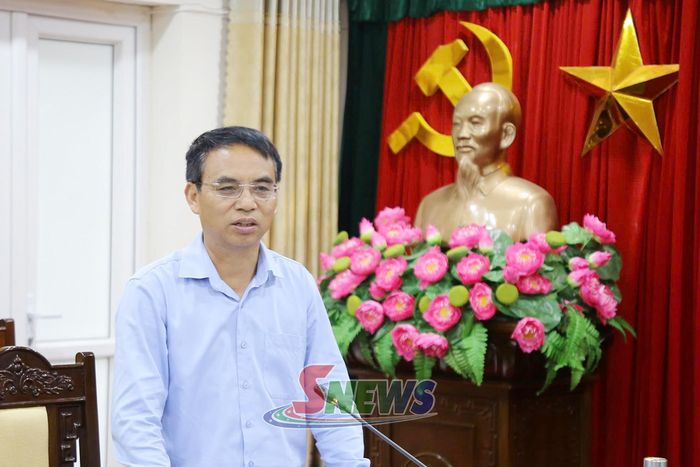 Đồng chí Phó Chủ tịch UBND tỉnh phát biểu tại cuộc làm việc.