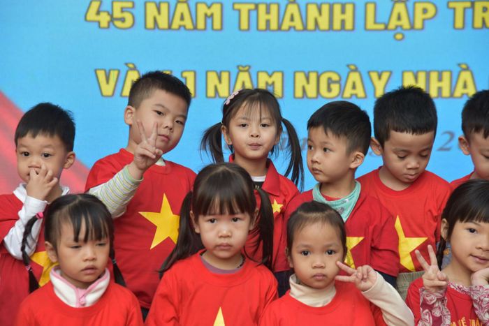 Học sinh một trường mầm non tại Hà Nội. Ảnh: Xuân Quý