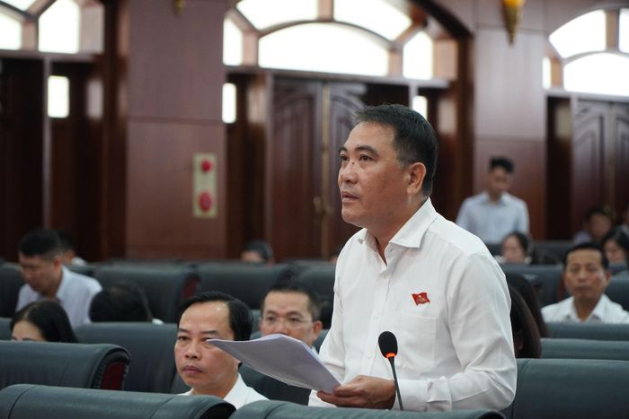 Trưởng Ban Pháp chế HĐND thành phố Đà Nẵng Lương Công Tuấn phát biểu tại phiên thảo luận