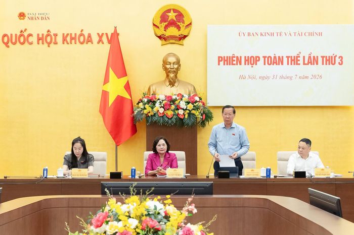 Chủ nhiệm Ủy ban Kinh tế và Tài chính Phan Văn Mãi phát biểu tại phiên họp