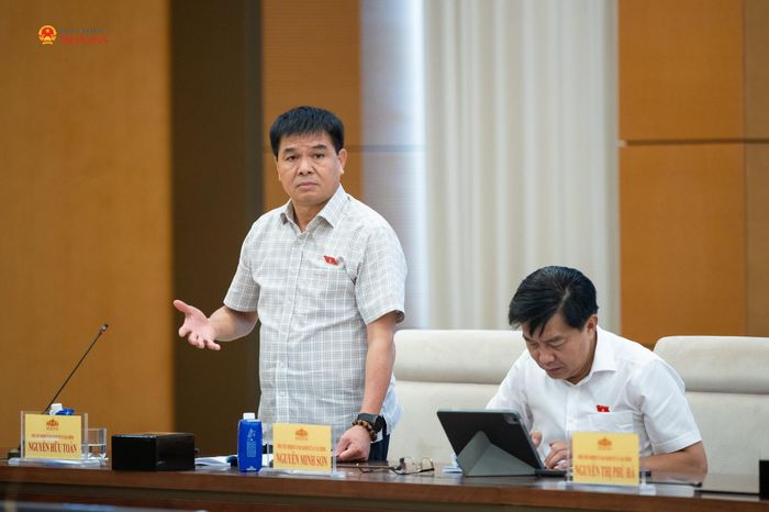 Phó Chủ nhiệm Ủy ban Kinh tế và Tài chính Nguyễn Hữu Toàn phát biểu