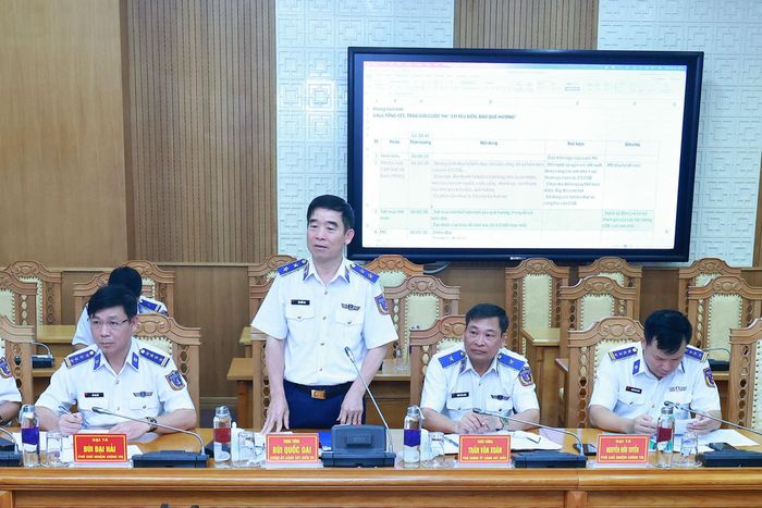 Trung tướng Bùi Quốc Oai, Chính ủy Cảnh sát biển Việt Nam phát biểu tại Hội nghị