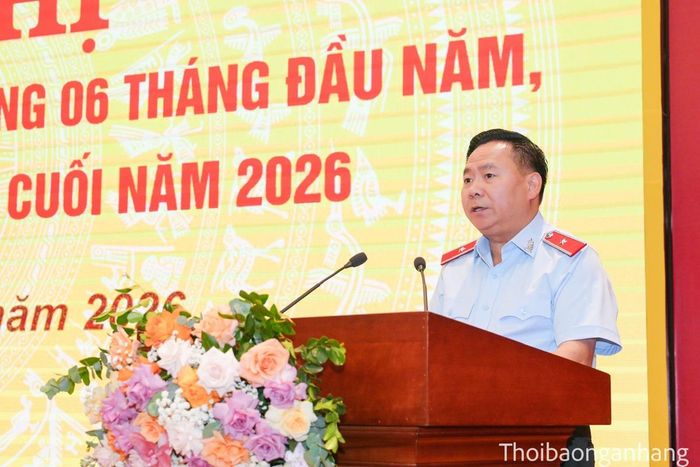 Chánh Thanh tra NHNN Lại Hữu Phước phát biểu tại Hội nghị