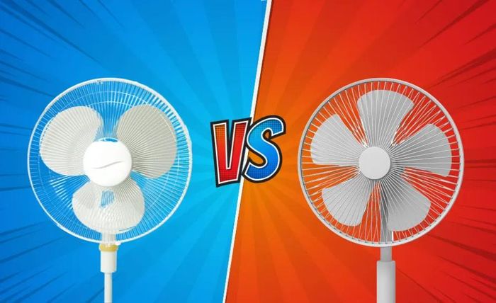 Quạt điện 3 cánh với 5 cánh có nhiều điểm khác nhau