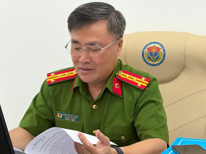 "Trong cuộc chiến với tội phạm ma túy ngày nay, trí tuệ, bản lĩnh và sự chuẩn xác trong từng quyết định nghiệp vụ mới là yếu tố quyết định thành bại của một chuyên án", Đại tá Nguyễn Đức Tuấn, Phó Cục trưởng Cục Cảnh sát điều tra tội phạm về ma túy nói. Ảnh Quốc Đạt.
