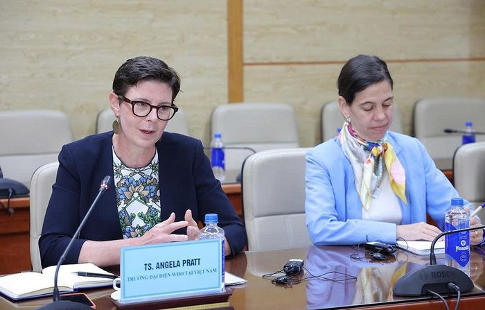 Bà Angela Pratt, Trưởng đại diện WHO tại Việt Nam phát biểu. Ảnh: Trần Minh