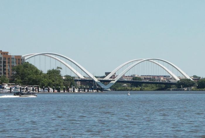 Cầu dây văng Frederick Douglass Memorial nằm gần nơi sông Anacostia hợp lưu với sông Potomac, góp phần định hình mạng lưới giao thông ven sông và cảnh quan đô thị phía nam Washington D.C.