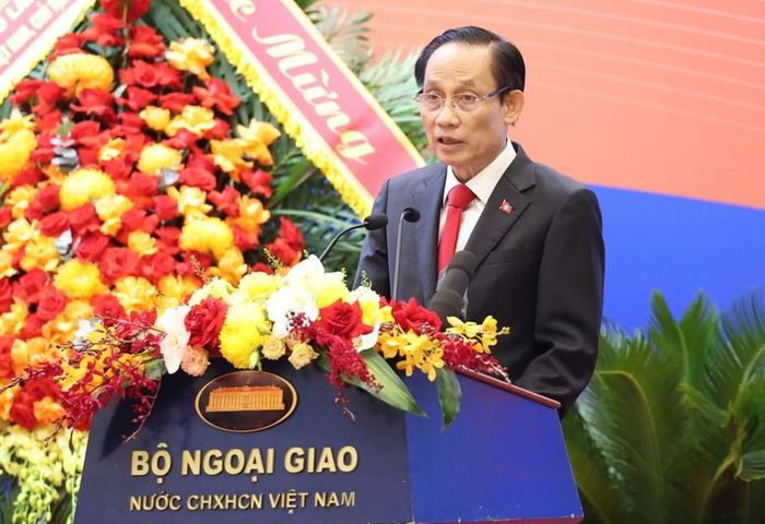 Bộ trưởng Ngoại giao Lê Hoài Trung phát biểu khai mạc Hội nghị Ngoại giao lần thứ 33. Ảnh: VGP/Tuấn Dũng