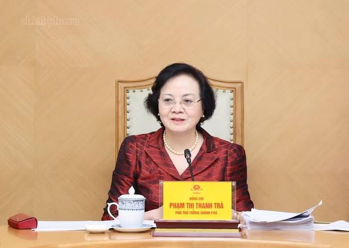 Phó Thủ tướng Phạm Thị Thanh Trà phát biểu tại cuộc họp. (Ảnh: VGP)