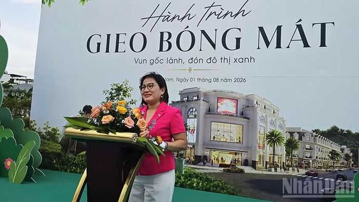 Bà Nguyễn Thị Thanh phát biểu tại chương trình.