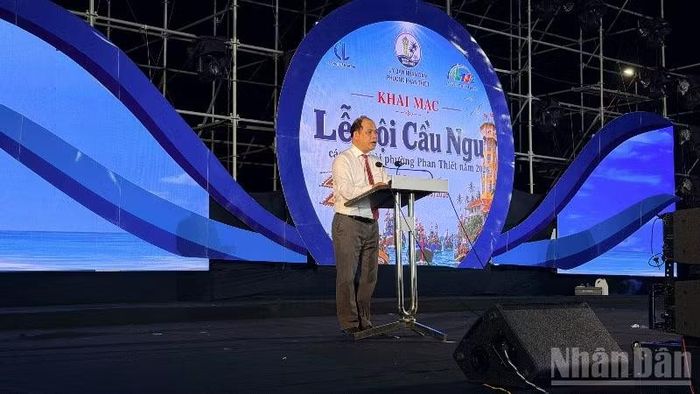 Ông Trần Nguyên Lộc, Chủ tịch Ủy ban nhân dân phường Phan Thiết phát biểu.