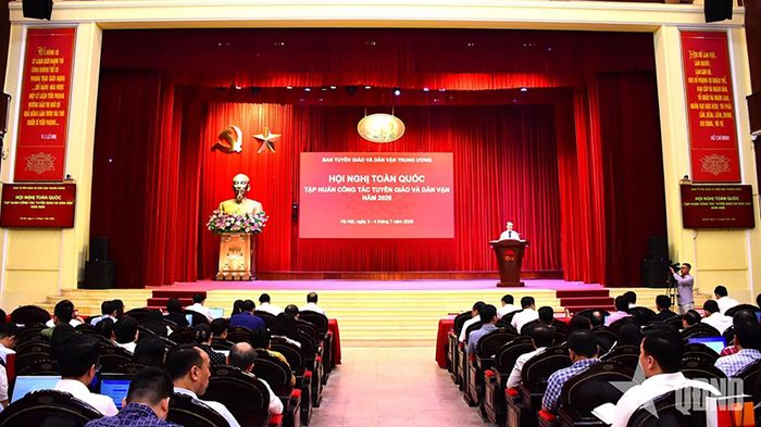 Ban Tuyên giáo và Dân vận Trung ương tổ chức khai mạc Hội nghị toàn quốc tập huấn công tác tuyên giáo và dân vận năm 2026 (3-7-2026).