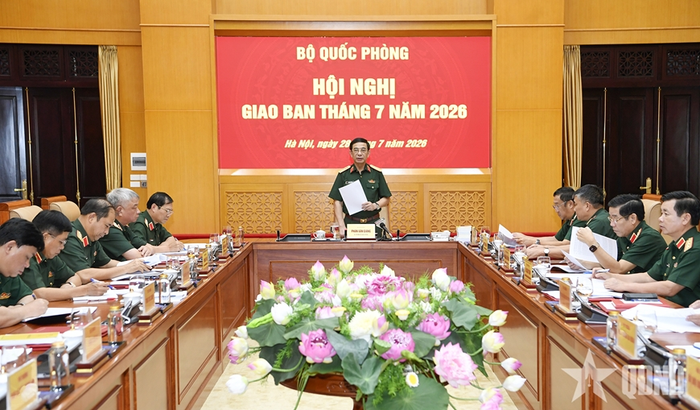  Đại tướng Phan Văn Giang chủ trì hội nghị. Ảnh: qdnd.vn 