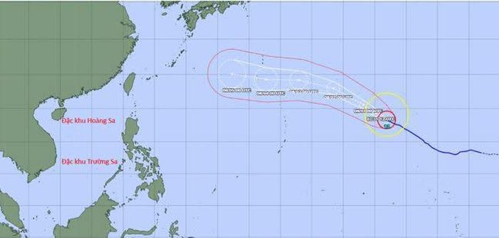  Dự báo của Cơ quan Khí tượng Nhật Bản về quỹ đạo siêu bão Dolphin, cập nhật lúc 7 giờ ngày 1-8 