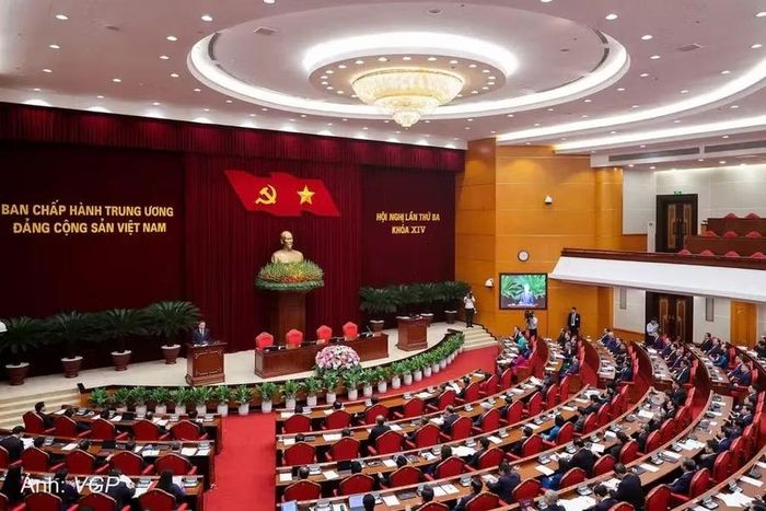 Quang cảnh Hội nghị Trung ương lần thứ Ba khóa XIV (ảnh minh họa: VGP).