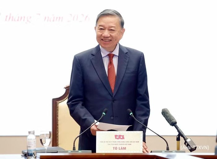 Tổng Bí thư, Chủ tịch nước Tô Lâm phát biểu tại cuộc làm việc. Ảnh: TTXVN