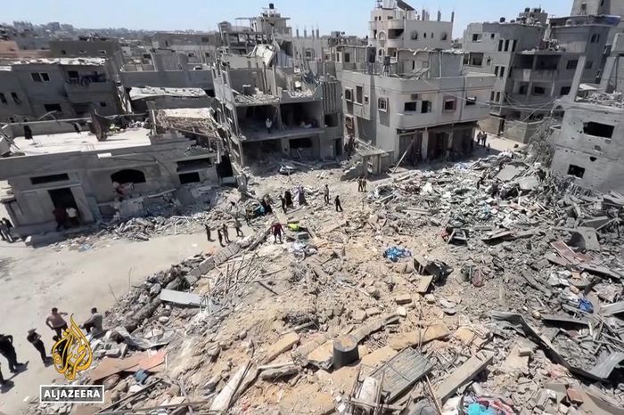 Một khu vực ở Dải Gaza bị tàn phá do xung đột. Ảnh: Al Jazeera