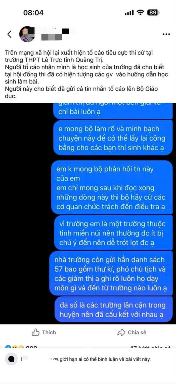 Các nội dung phản ánh vụ việc được đăng tải trên mạng xã hội. Ảnh: Chụp màn hình