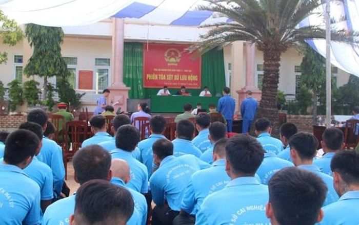 Phiên tòa được xét xử lưu động tại Cơ sở cai nghiện ma túy số 2 tỉnh Gia Lai.