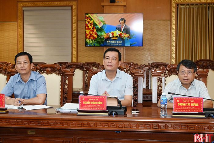 Đại biểu dự hội nghị tại điểm cầu tỉnh Hà Tĩnh.