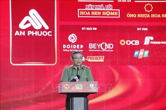 Trung tướng Nguyễn Ngọc Toàn, Phó Chủ tịch Hiệp hội thể thao công an nhân dân phát biểu tại lễ khai mạc Sport Festival 2026.