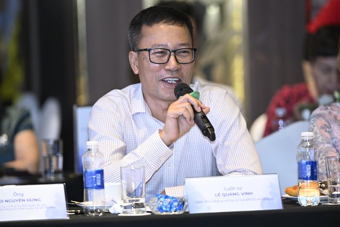 Luật sư Lê Quang Vinh, Giám đốc Công ty Sở hữu trí tuệ Bross &amp; Partners tại sự kiện Bàn tròn quản trị tháng 7/2026 do VACD tổ chức. Ảnh: Hoàng Anh. 