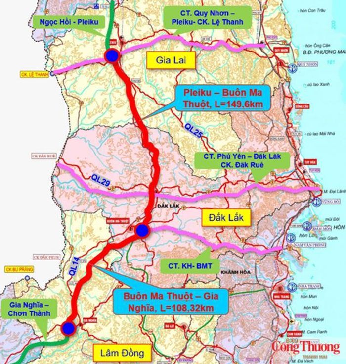 Dự án cao tốc Bắc - Nam phía Tây đoạn Pleiku - Buôn Ma Thuột - Gia Nghĩa theo hình thức PPP.