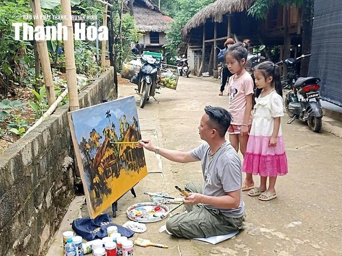 Cuộc sống bản làng bình dị trong tranh của họa sĩ Lê Hải Anh.