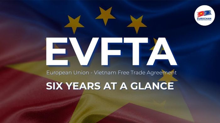 Biểu tượng 6 năm thực thi Hiệp định Thương mại tự do Việt Nam - EU. Nguồn: EuroCham.