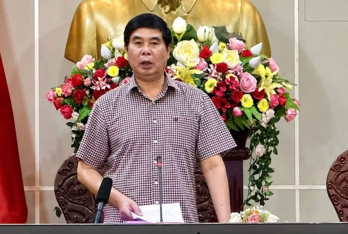 Phó Chủ tịch UBND tỉnh Lâm Hải Giang phát biểu chỉ đạo tại buổi làm việc. Ảnh: Hà Duy